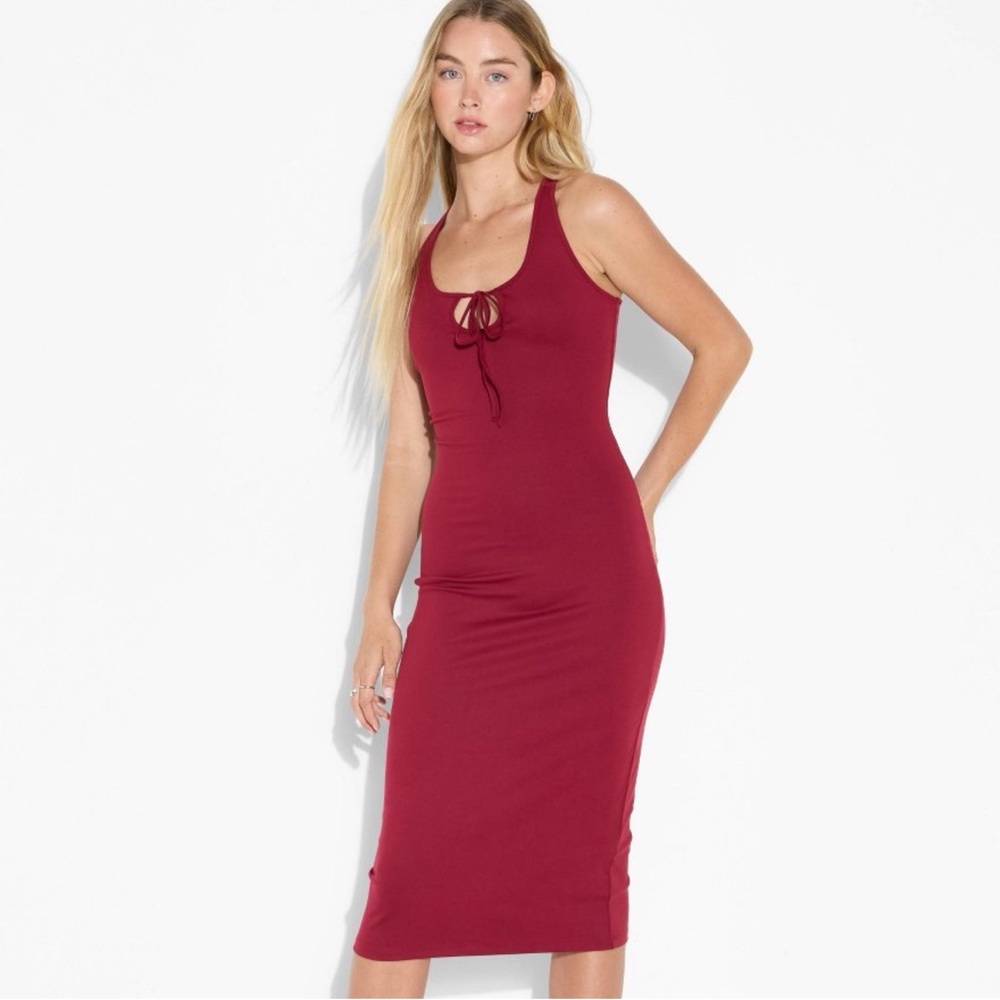 Elegant Red Midi Dress